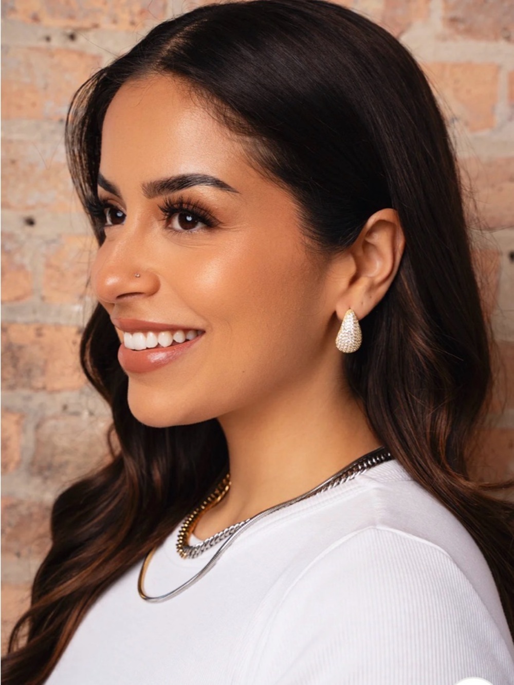 Narina Studs Silver Teardrop Earrings — Sparkling Women’s Jewelry